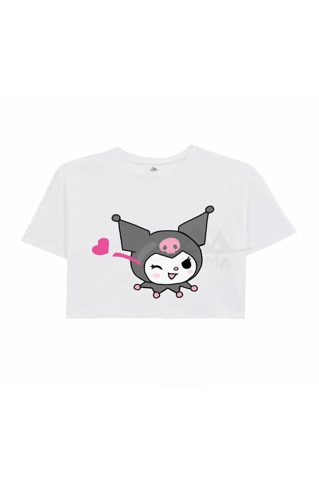 New Season Pink Little Heart Printed Baby Girl-Child Short Sleeved Crop T-Shirt