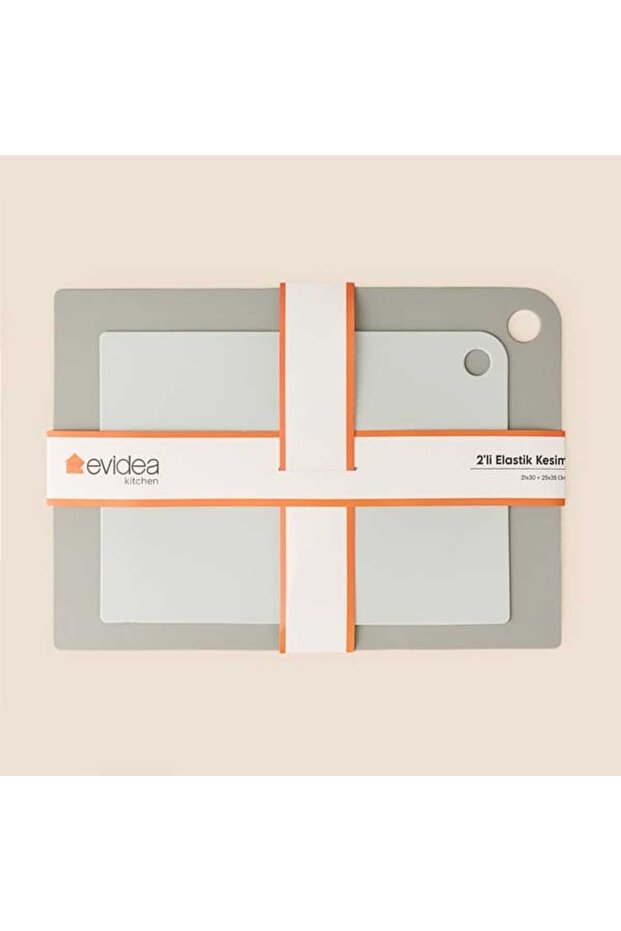 Kitchen 2-Piece Elastic Cutting Board - Gray - 21X30 + 25X35 cm