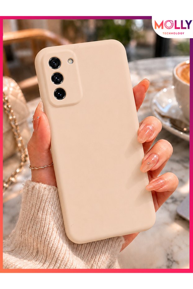 Beige Liquid Inside Velvet Matte Silicone Case for Samsung Galaxy S20 Fe