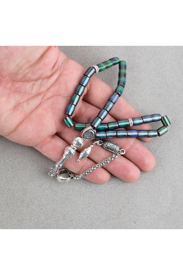 Original his taş metal i̇mameli barrel cut 7x9mm tesbih that changes color according to heat