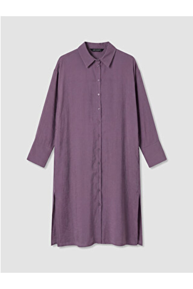 New Season Purple Oversize Modal Blended Women's Shirt Tunic