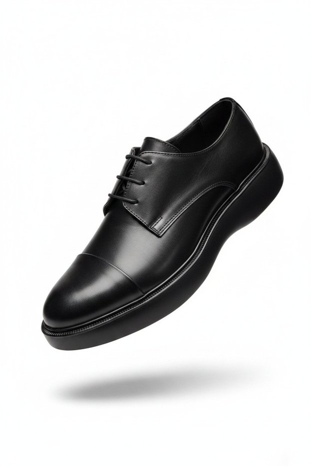2872 Men's Black Classic Loafer Shoes - Stylish Casual Special Occasion Men's Lace-Up Classic Leather Shoes