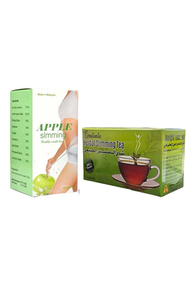Constanta Apple Slimming Capsules with Herbal Tea for Weight Management