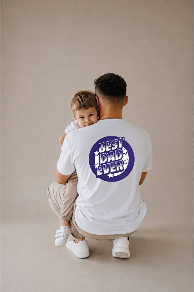 Father's Day Gift, Father-Child Combination, 100% Cotton Oversize T-Shirt