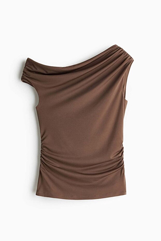 Draped one-shoulder top - 5