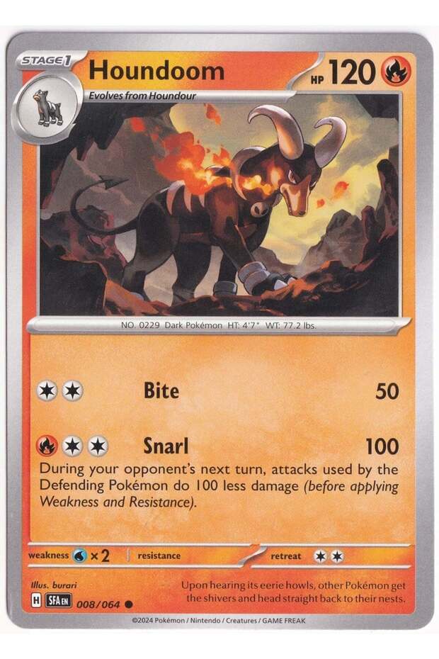 Houndoom # 8 Shrouded Fable Playing Cards