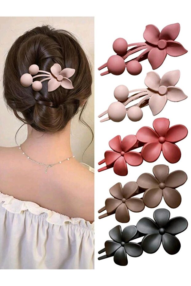1 Piece Flower Bun and Hair Clip Any Color as Picture Will Be Sent