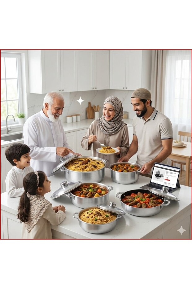 طقم قدور المنيوم من الداخل تيفال