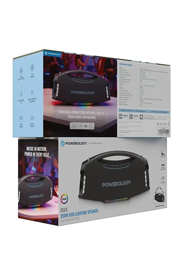 Rock 350W RGB Lighting Speaker" Black