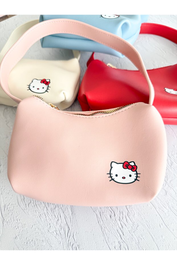 Purplestoka Cute Hello Kitty Printed Hand and Shoulder Bag with Adjustable Strap