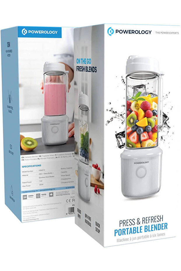 Press & Refresh Portable Blender White