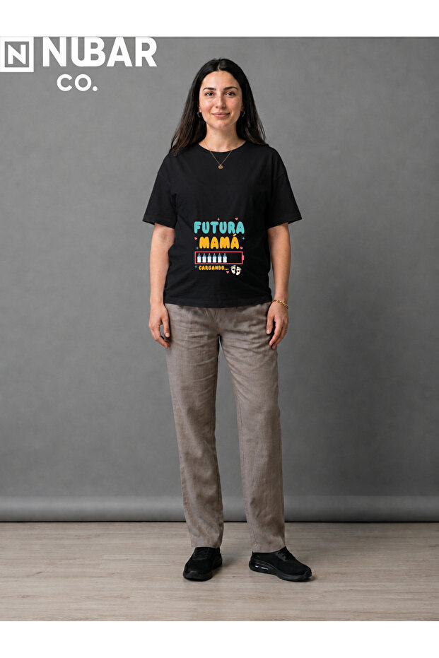 Women's Premium Cotton T-Shirt with Maternity Theme Design