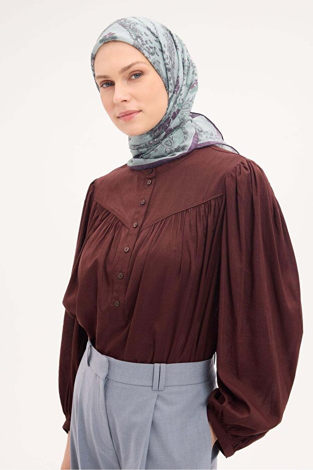 وشاح تينسل مونار بنمط أخضر باستيل 90x90