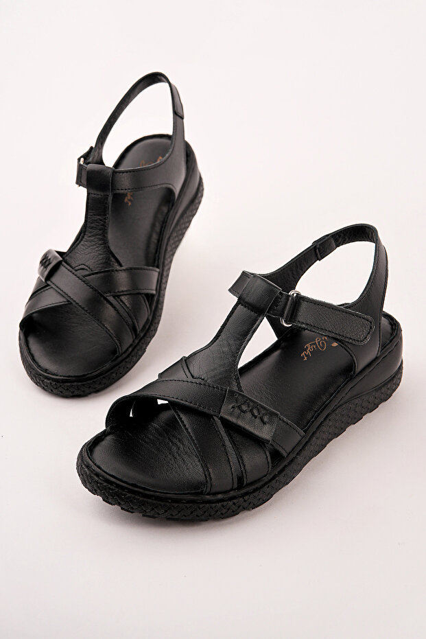 Vrp-115 Genuine Leather Velcro Strap Sandals