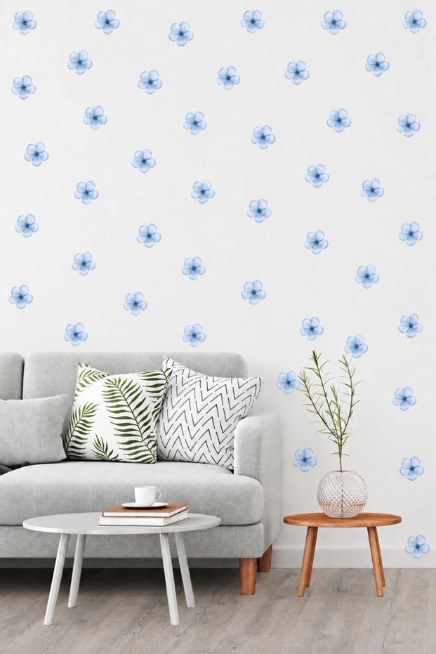 Set of 25 Light Pastel Pink Blue Stickers |   6.5 cm Wall, Furniture and Glass Decoration