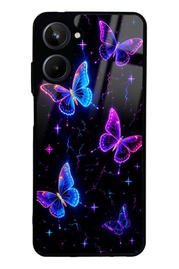 Realme 10 Glossy Phone Case with Neon Butterfly Dream Design