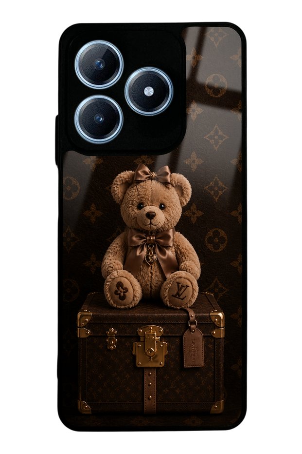 Realme C63 Luxury Brown Teddy Design Glossy Phone Case