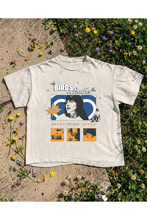 Billie Eilish Birds of Baskılı Unisex Oversize T-Shirt