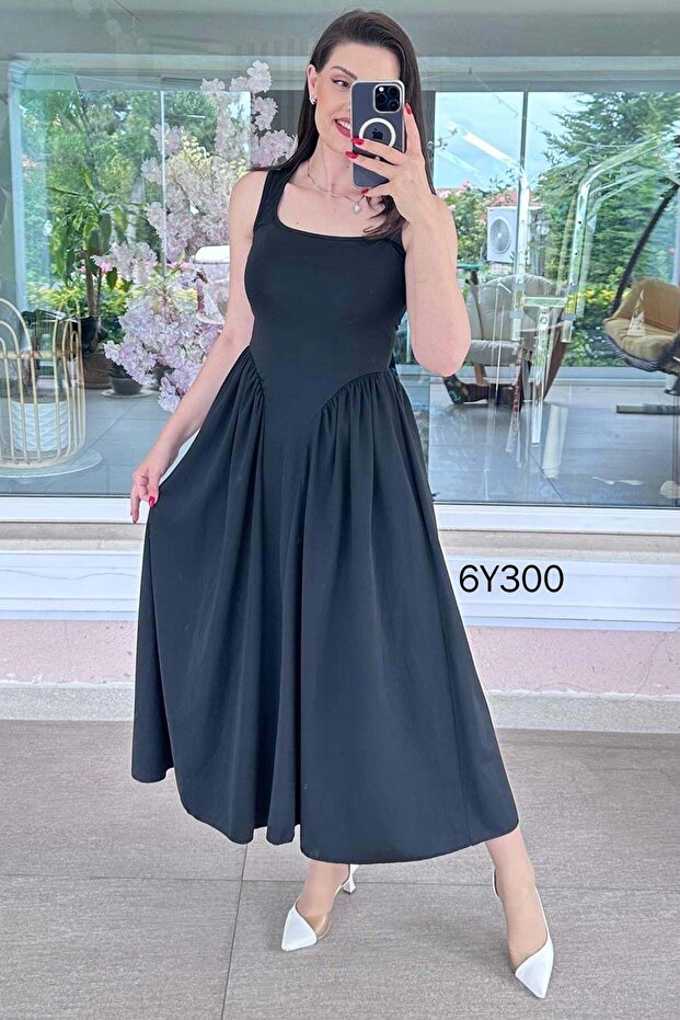 فستان غوص بياقة مربعة 6y300