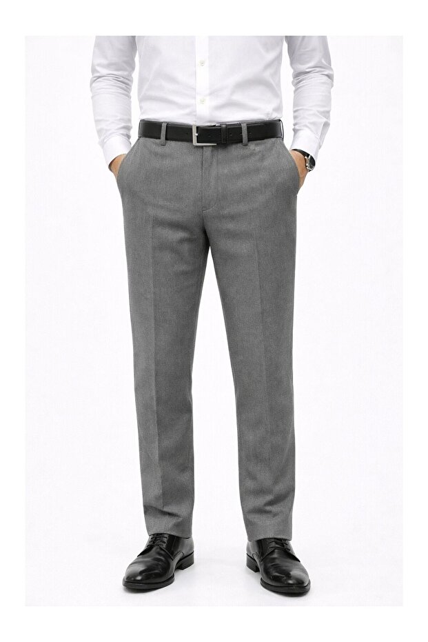 Men's Classic Cut Regular Fabric Trousers