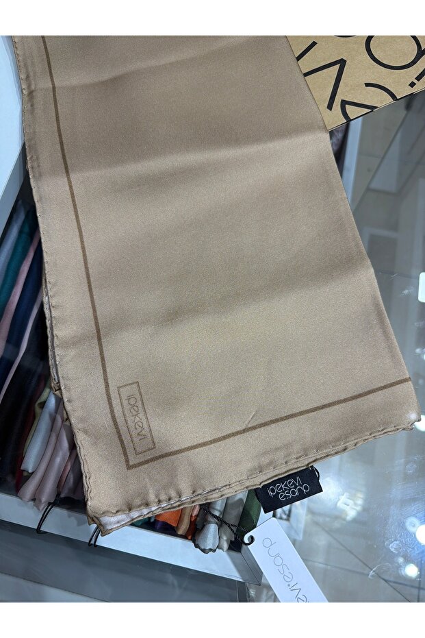 Plain Twill Silk Scarf Frame Chickpea 01115
