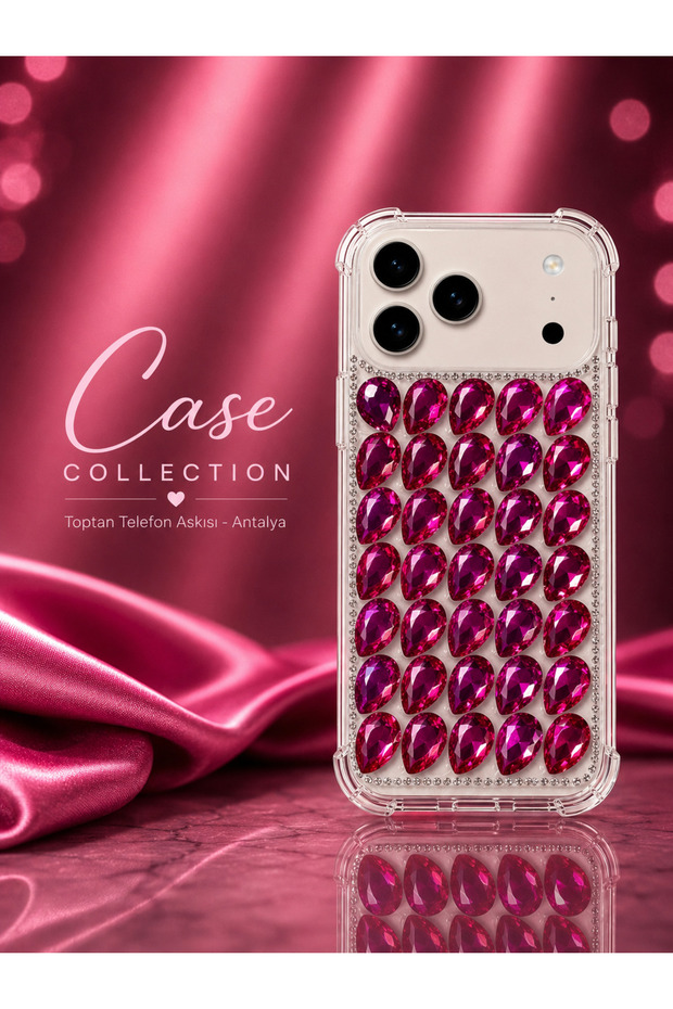 iPhone 18 Promax / 17 Promax Rhinestone Phone Case Handmade Crystal Sparkling Silicone Cover with Corner Protection