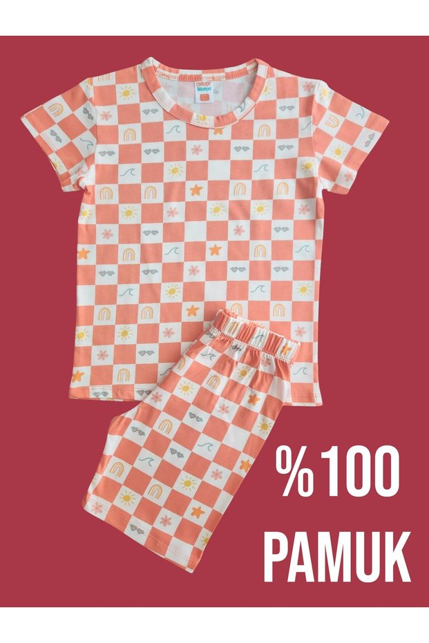 100% Cotton Children's Shorts Set # Printed Children's Shorts Set # Karedesenlitakım # Laundry Room