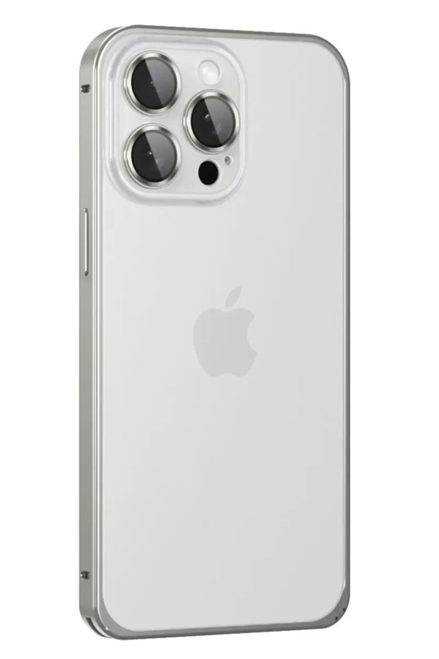 Joko iPhone 15 Pro Max Compatible Metal Bumper Matte Cover - Gray