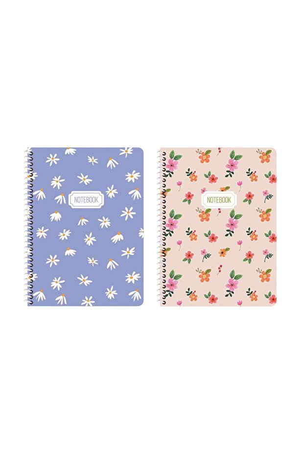 Sharp 16.5*22.5 Striped Cardboard Cover Spiral Blume Notebook - Set of 2
