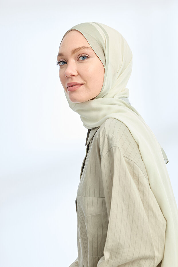 ȘAL CU MODEL ELEGANT HARMONY FRAME - CREM - MENTOL - 3