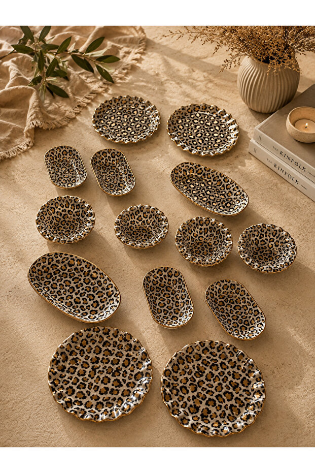 All Leopard Patterned 16-Piece Breakfast Set - 3