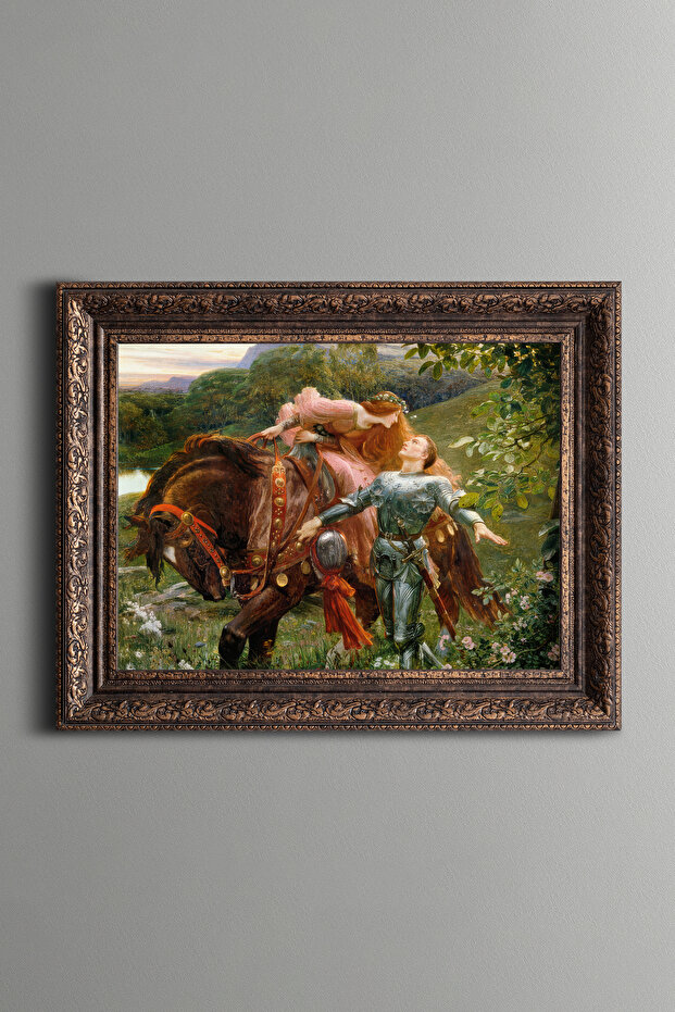 Knight and Woman – Vintage Patterned Painting – Thick Model