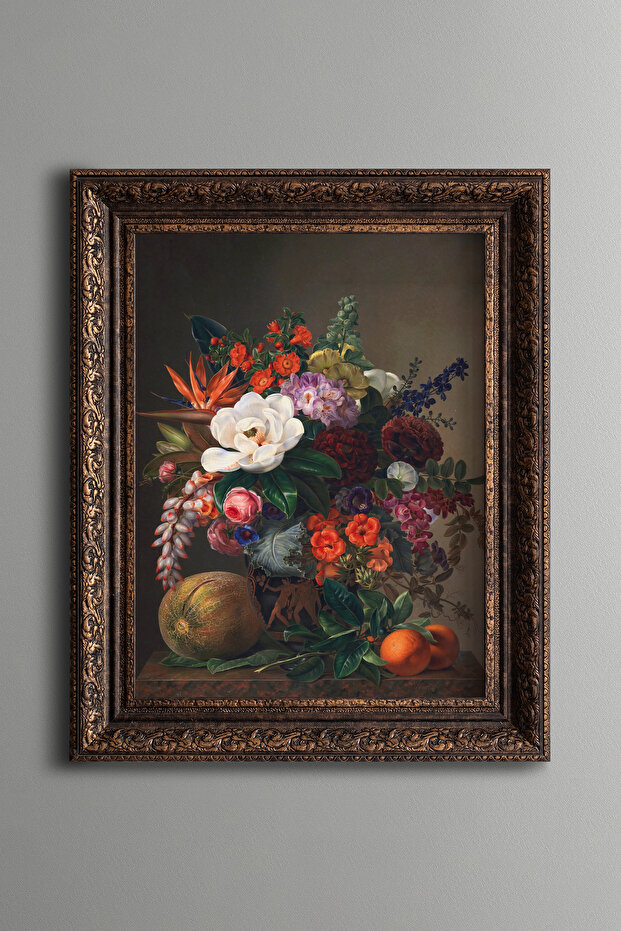 Flowers and Fruits - Vintage Patterned Painting - Thick Model