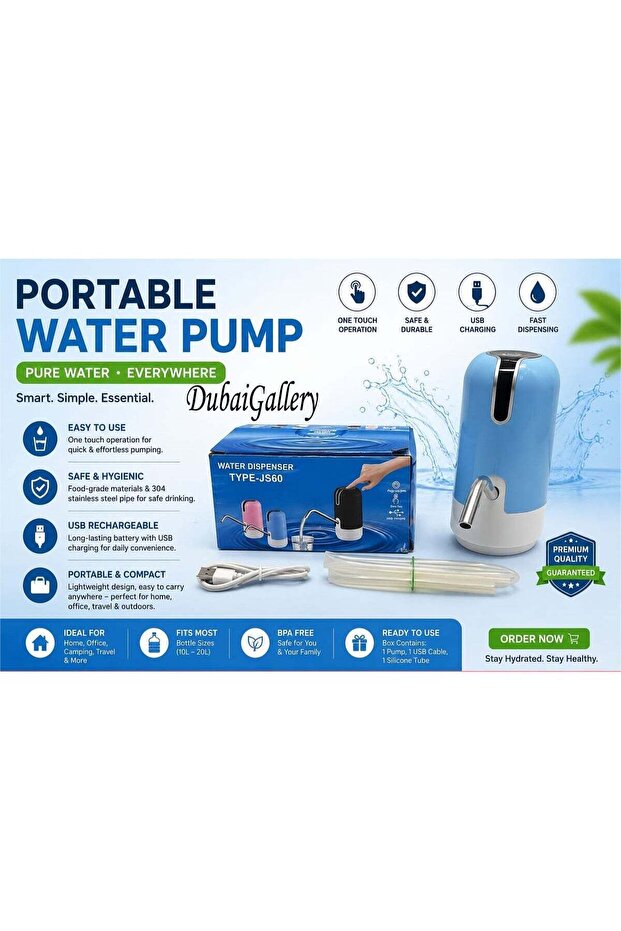 Universal Electric Water Dispenser Pump Random Color Portable USB Charging Water Bottle Pump One Touch Smart Operation Lightweight Compact Design