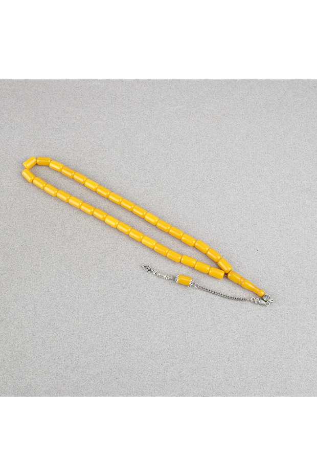 Squeeze Amber Alpaca Tassel Capsule Cut 7X12Mm Prayer Beads - Mustard Yellow