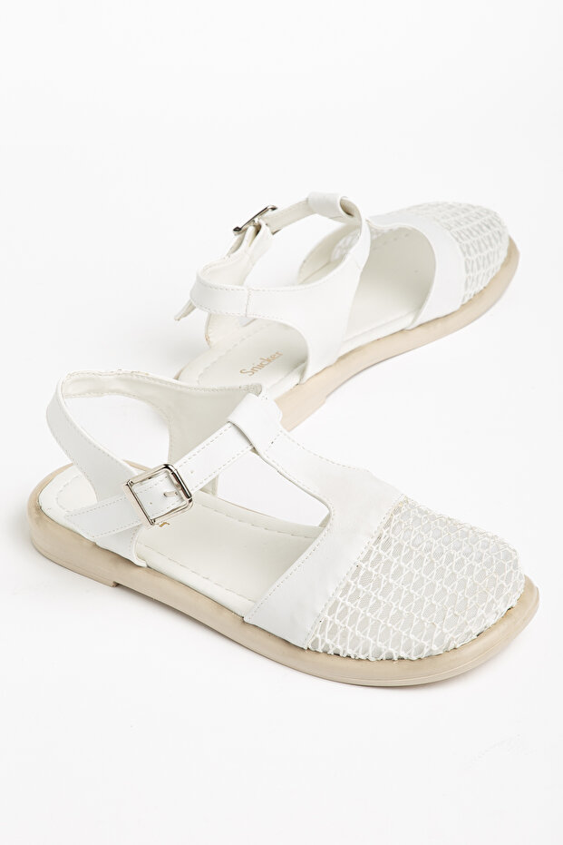 White Tulle Poly Sole Sandals Women's Shoes Lily