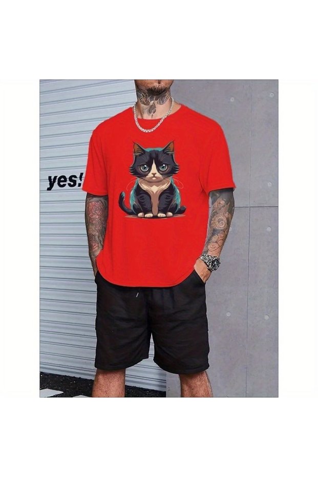 Unisex Oversize Shorts Set Short Sleeve T-Shirt Comfortable Fit Summer Casual Sports