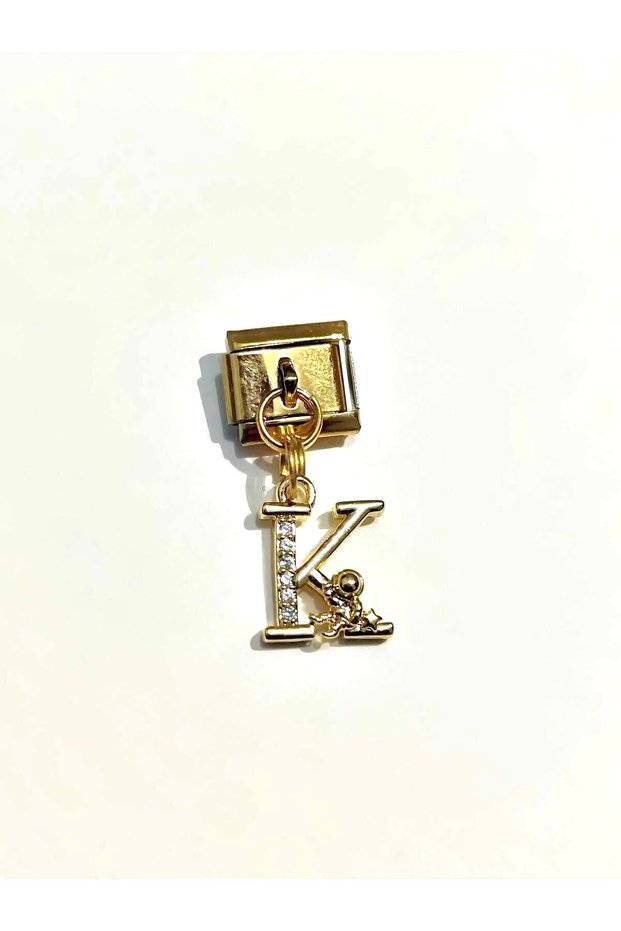 Letter K Italian Charm Gold Color