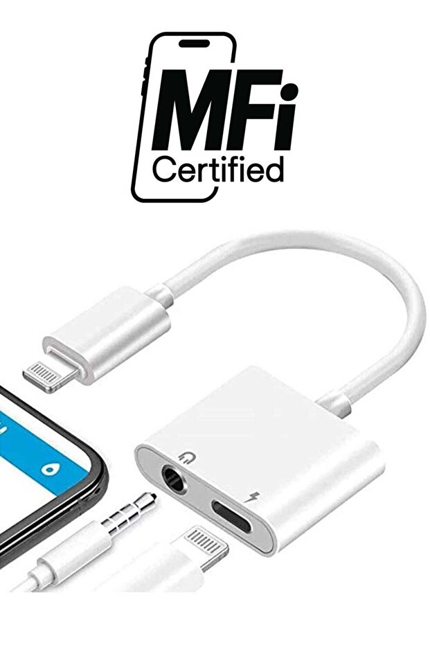 2 IN 1 Headphone Adapter Jack Lightning to 3.5mm AUX Cord Splitter for iPhone 7,7plus,8,X and any lightning device runs iOS 10 or later