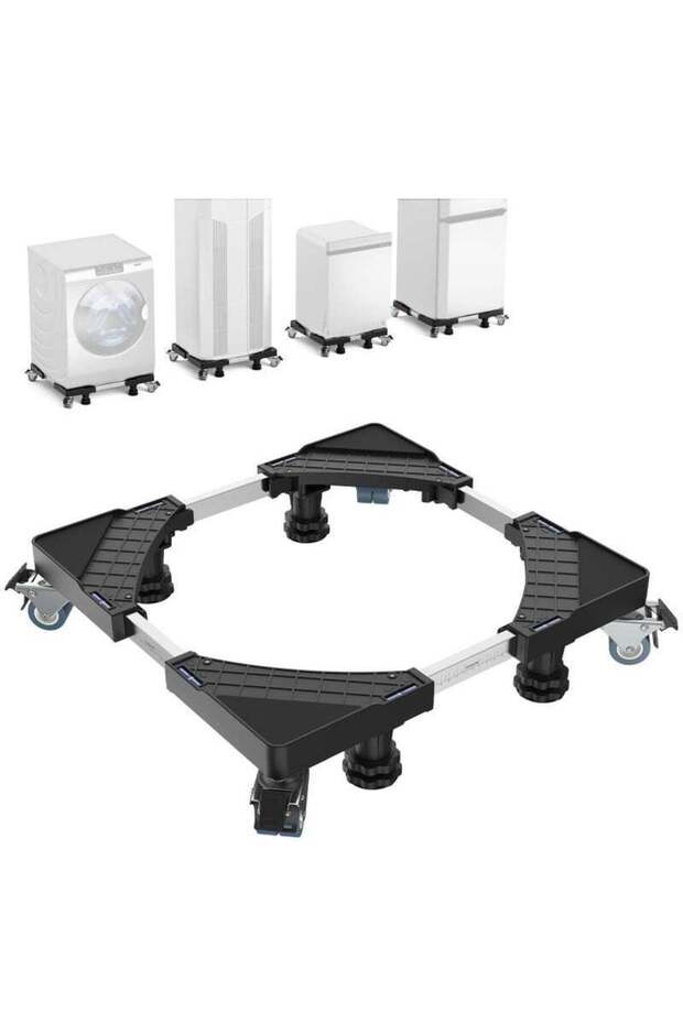 Mini Fridge & Washing Machine Adjustable Stand – 4 Locking Twin Wheels & 4 Strong Feet