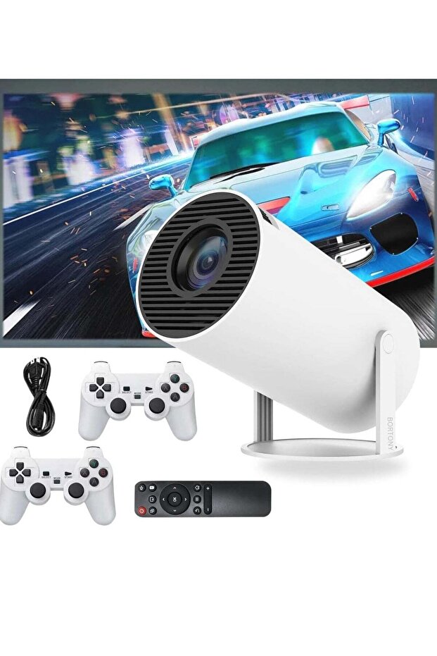 Compact Smart Projector: 1080P HD, 10000+ Games, HDMI/USB, and Advanced Connectivity