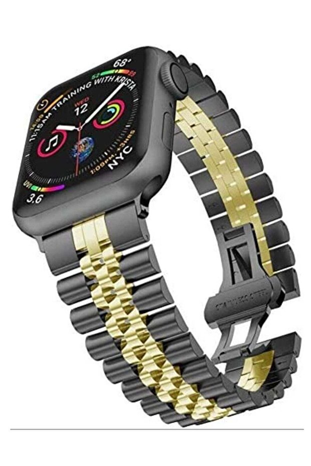 Stainless Steel Metal Strap Compatible Apple Watch 49mm/45mm/44mm/42mm with Add on Screen Protector | Case Protector