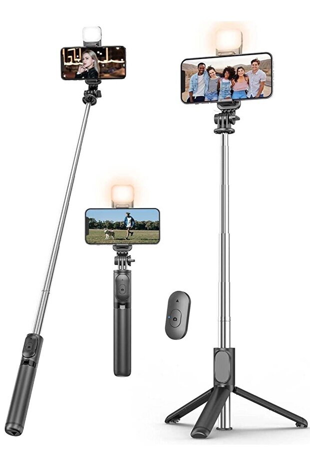 Selfie Stick Tripod with Fill Light, 167cm Extendable Phone Tripod Stand with Remote Shutter