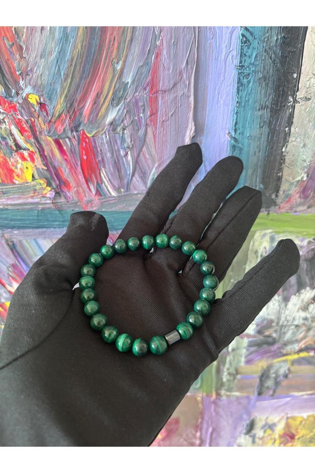 Malachite Stone Flexible Bracelet