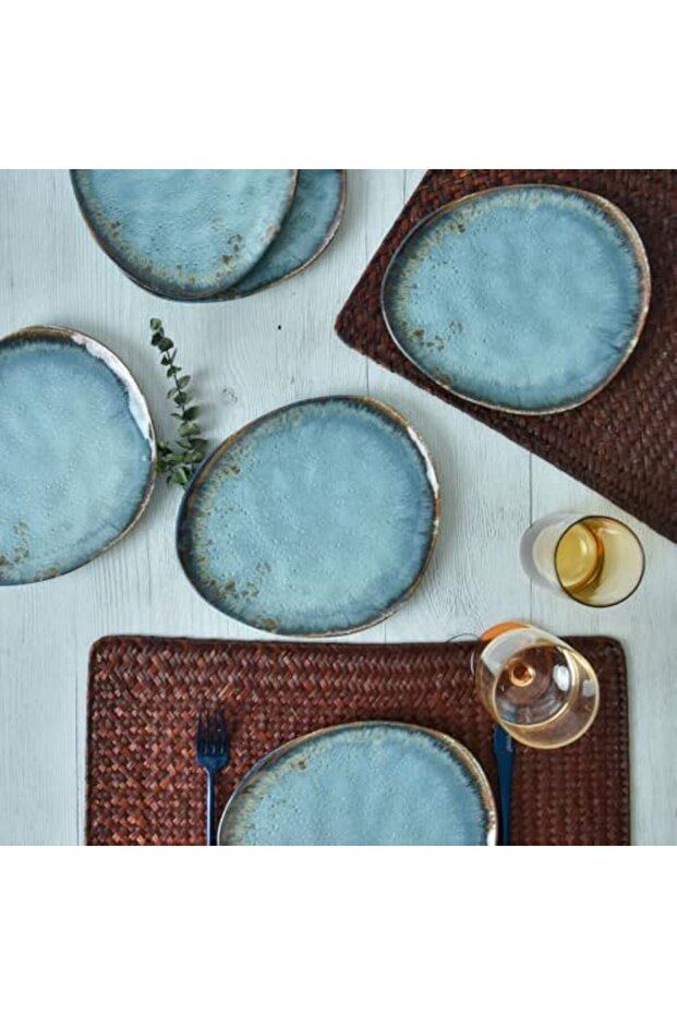 Msa Shop Reactive Turquoise Trior Paste Plate 23 cm 6 Pieces 19013 931845