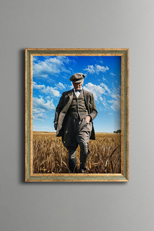 Mustafa Kemal Atatürk - Vintage Patterned Painting - Fine Model