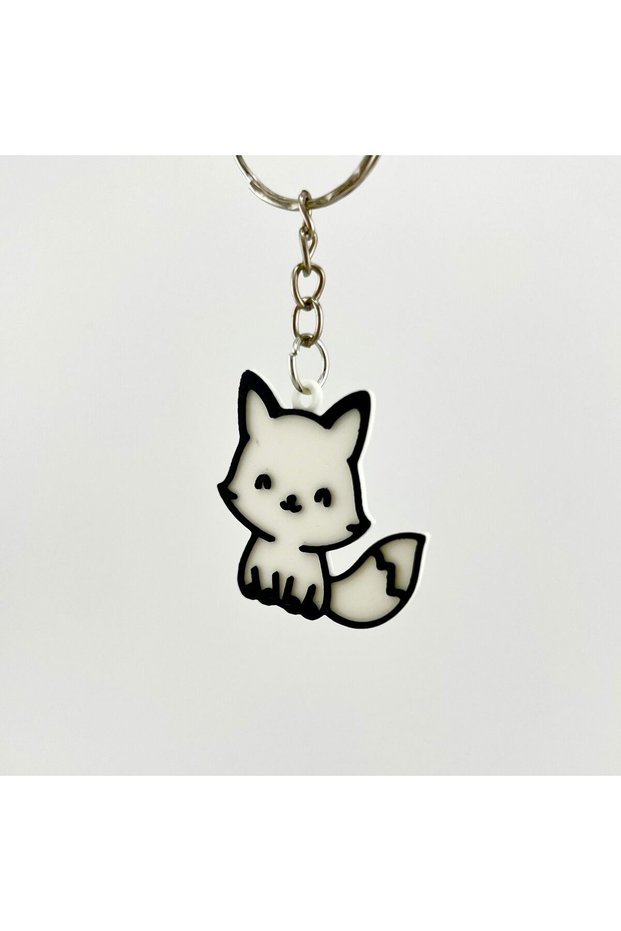Fox Keychain - Ideal accessory for Backpack or keys - premium plastic