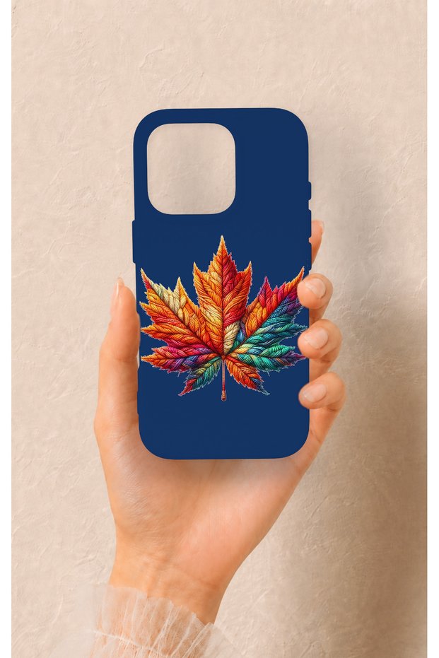 iPhone 16 Pro Compatible Colorful Leaf Pattern Silicone Case
