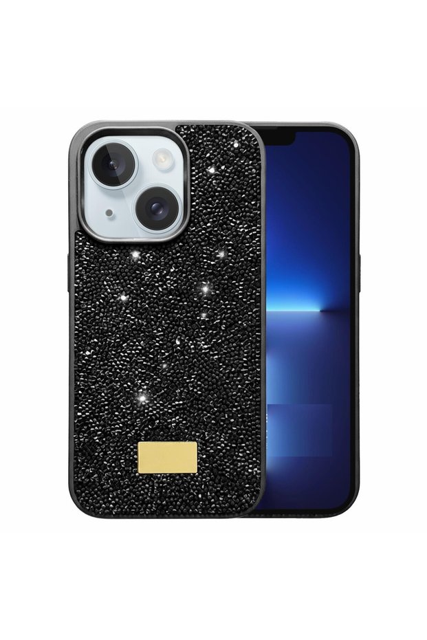Apple iPhone 13 Case Silicone Edged Stone Shiny Lux Diamond Cover