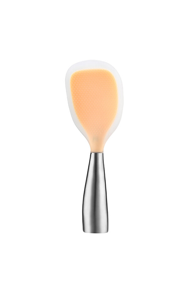 Translucent Orange 1Pcs Silicone Spoon Non-stick Cooking Spoon Anti-scalding Pot Rice High-temperatu